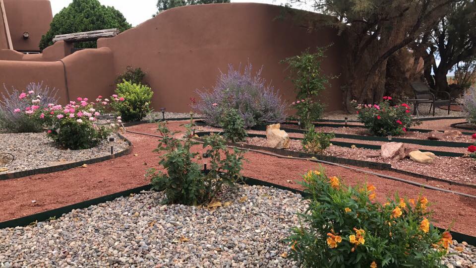Serenity Mesa garden of roses and other foliage and fauna
